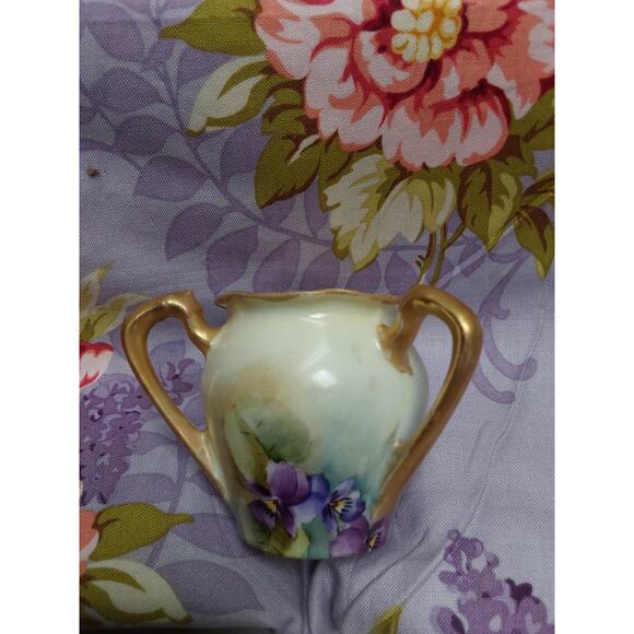 RS Germany hand painted purple violet tooth pick holder 1904 gold applied - Picture 2 of 3